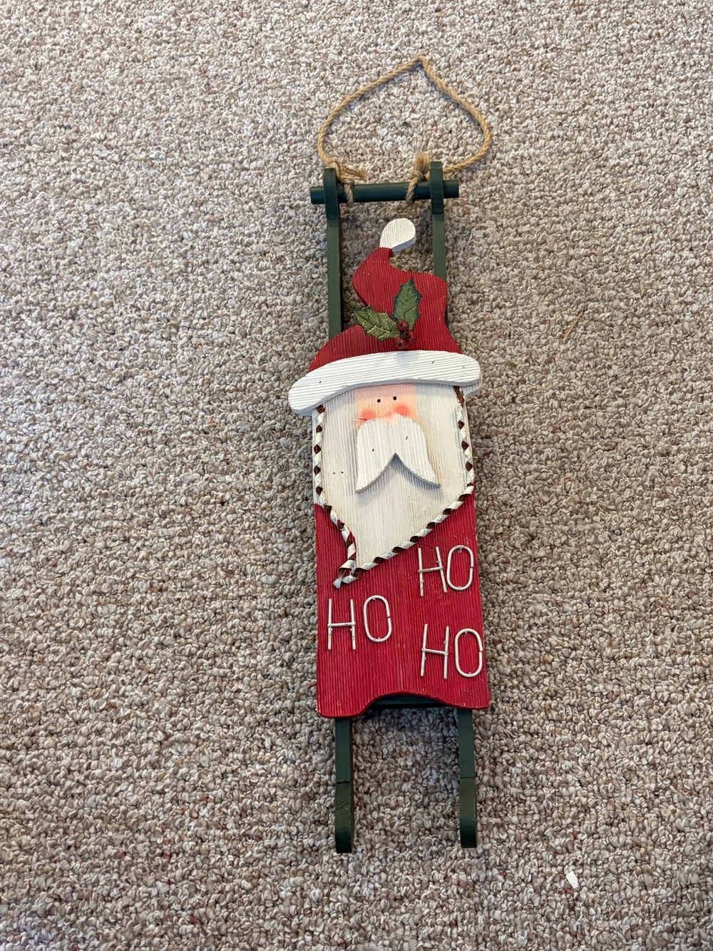 Holiday Santa Sled Wall Hanging - Red and White